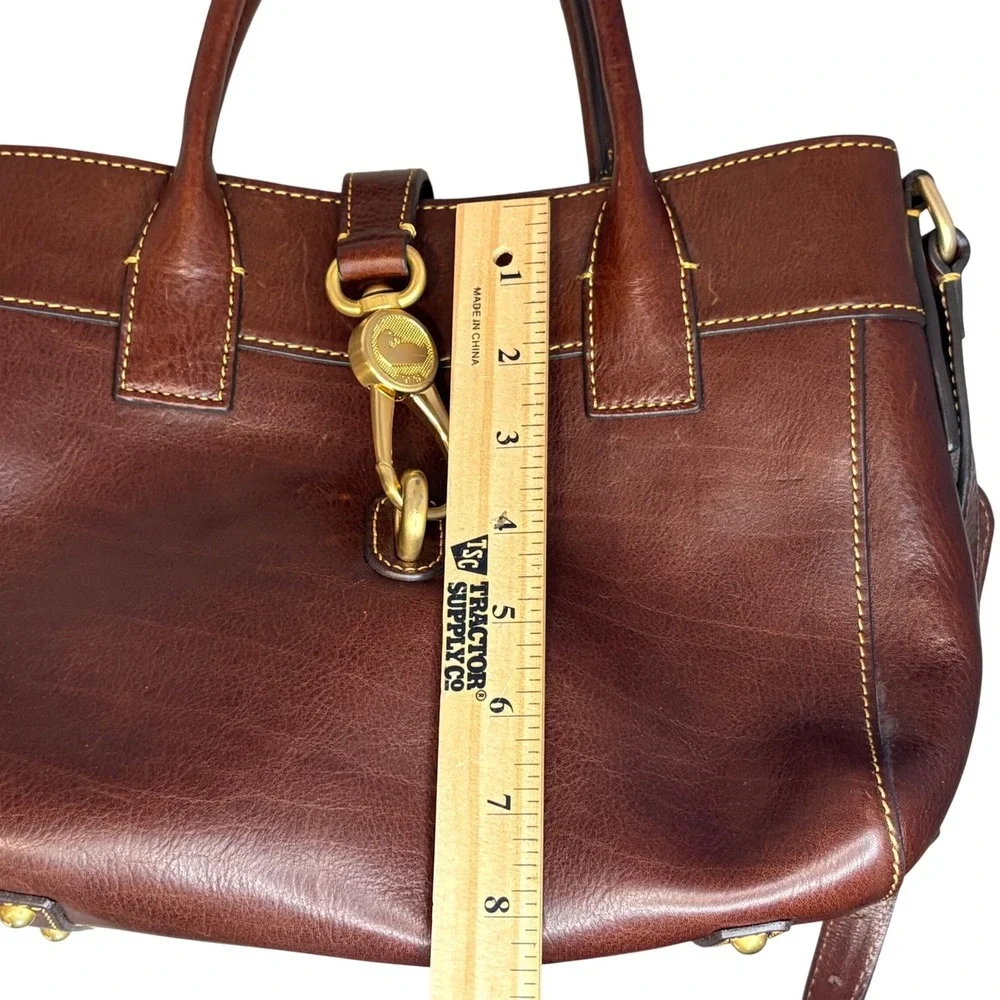 Dooney Bourke Florentine Vacchetta Satchel Brown Leather Crossbody